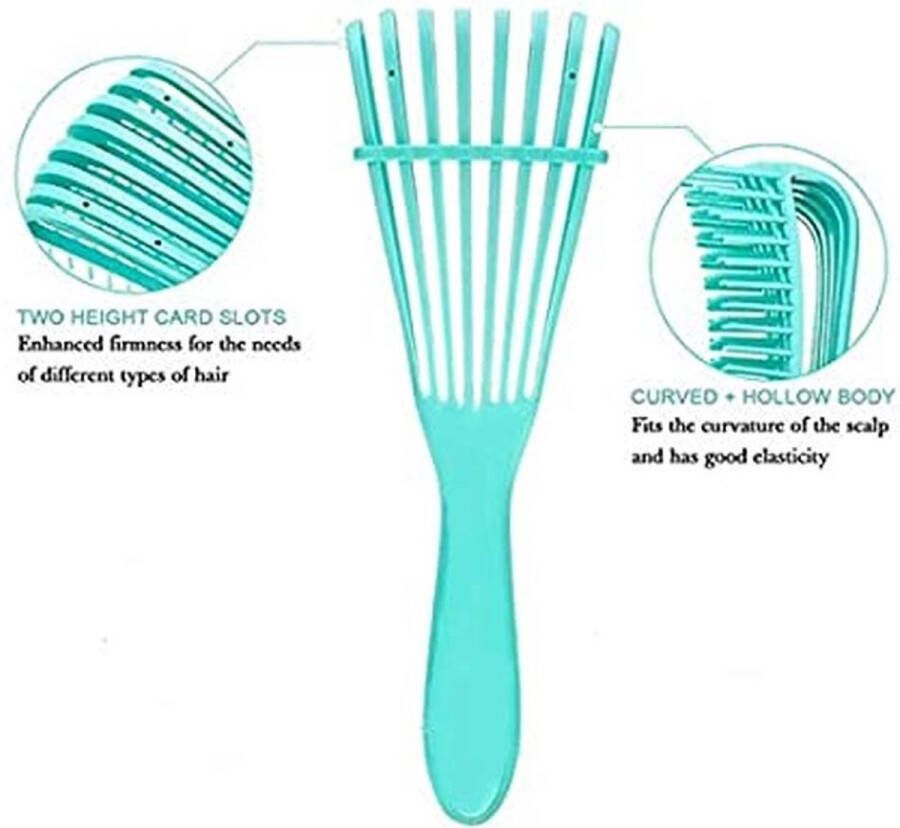 Merkloos Sans marque Cyaan-Antiklit Haarborstel Cyaan| Detangling Brush Cyaan | Hairbrush | Krullend Haar Verzorging | Stylingborstel | Magic Detangler Brush