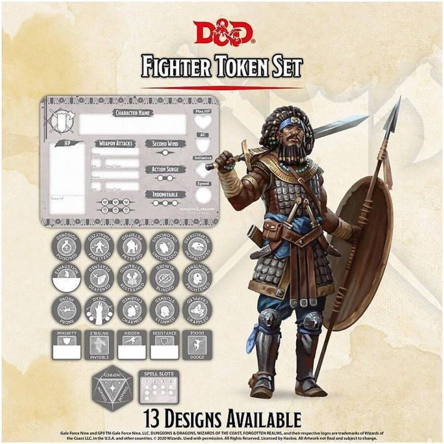 Merkloos Sans marque D&D Token set Fighter