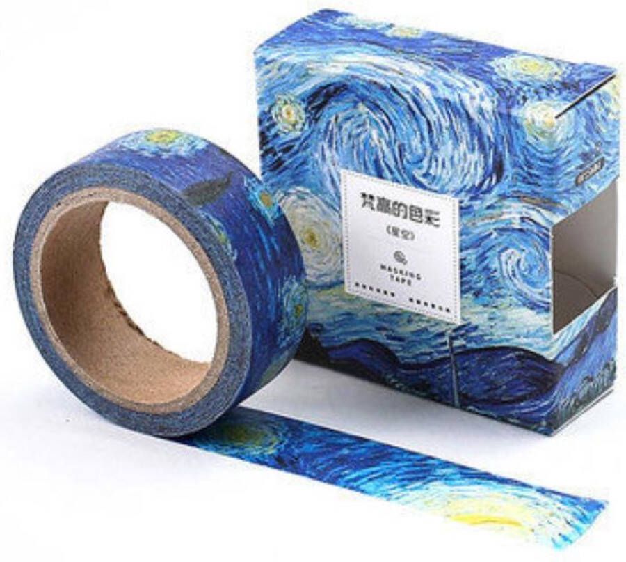 Merkloos Sans marque De Sterrennacht | Vincent van Gogh Washi Tapes | Masking Tape | Schilderijen | Kunst | Art | Natuur | Landschappen | Sterren Ruimte Nacht | Prachtige Nachtelijke Hemel | Bullet Journal | Journalling | Journaling | Masking Tape