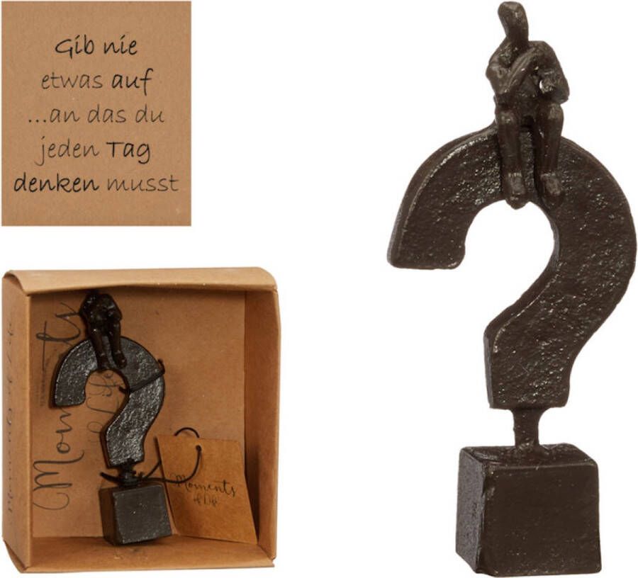 Merkloos Sans marque Decopatent Beeld Sculptuur Denken Think Vraagteken Sculptuur van Metaal Design Sculpturen Moments of Life In Giftbox