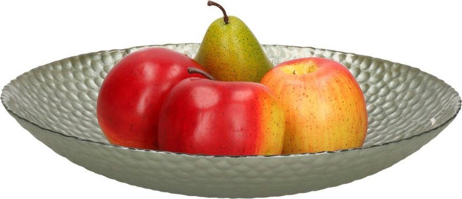 Merkloos Decoratie schaal fruitschaal van glas groen rond D30 x H6 cm Fruitschalen