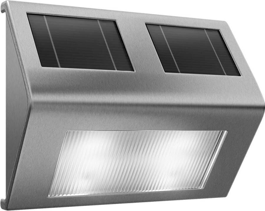 Merkloos Sans marque Deuba Solarlamp Wandlamp LED Solar Waterdicht Edelstaal Buiten Tuin