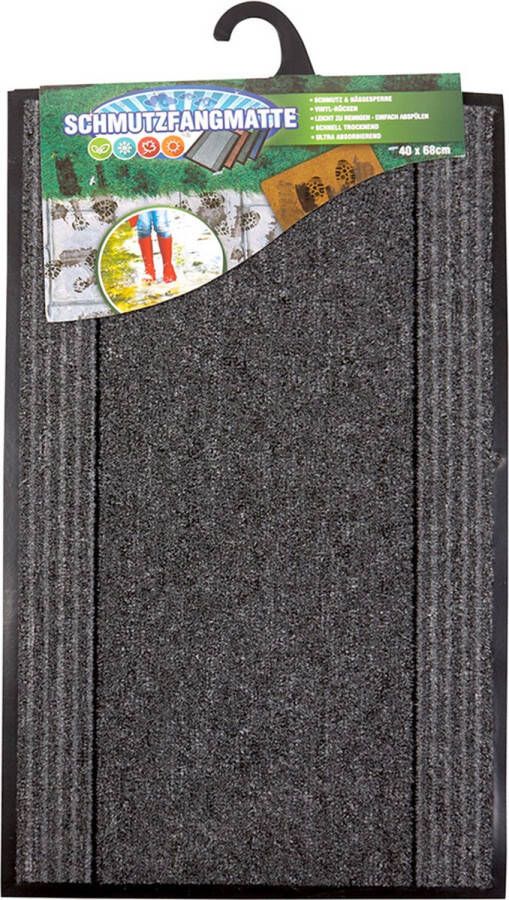Deurmat Small Grijs- 40x68cm Schoonloopmat Droogloopmat antislip