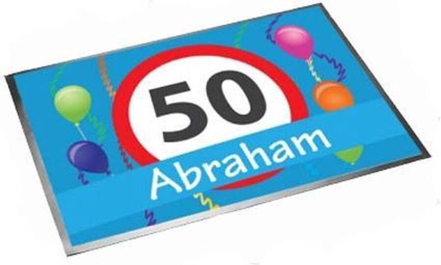 Merkloos Sans marque Deurmat buitenmat Abraham 50 jaar 40 x 60 cm Leeftijd feestartikelen deurmatten buitenmatten inloopmatten