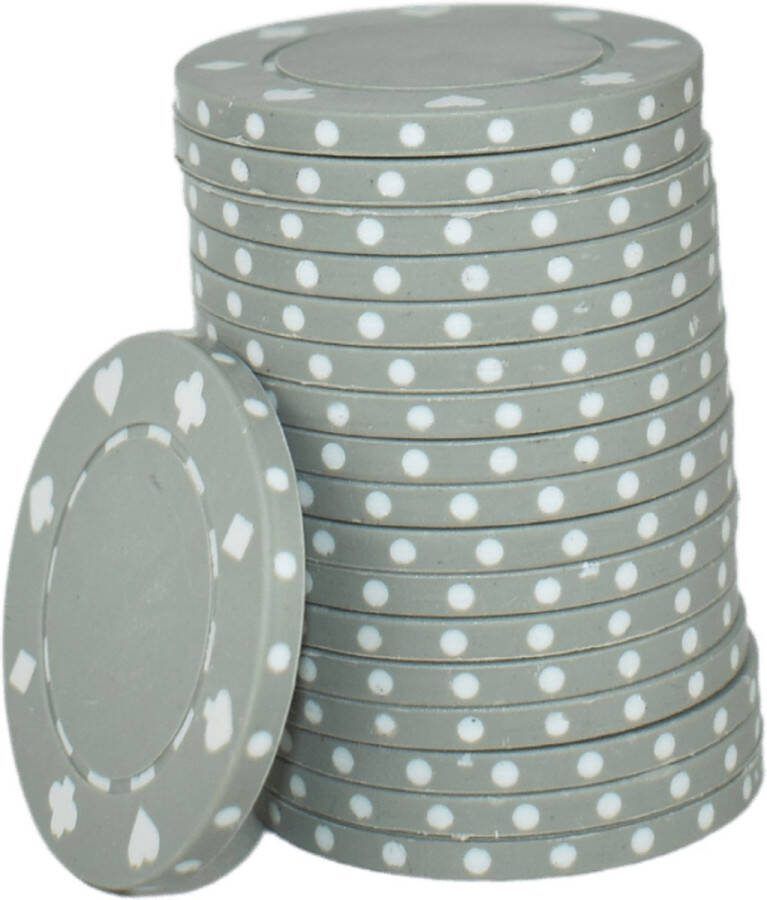 Mec Dice poker chips grijs (25 stuks) pokerchips poker ABS chips pokerspel pokerset poker set