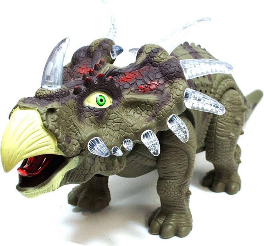 Merkloos Sans marque Dinosaurus speelgoed Triceratops met licht en Dino geluid 35CM kan lopen en beweegt met de staart (incl. batterijen)