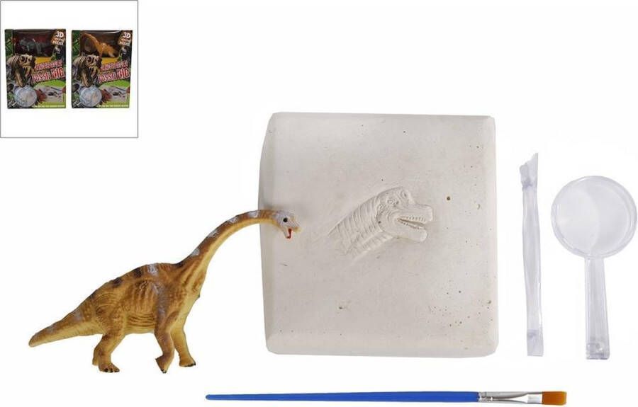 Coppens DinoWorld fossiel hakken puzzel met extra dinosaurus figuur 6ass