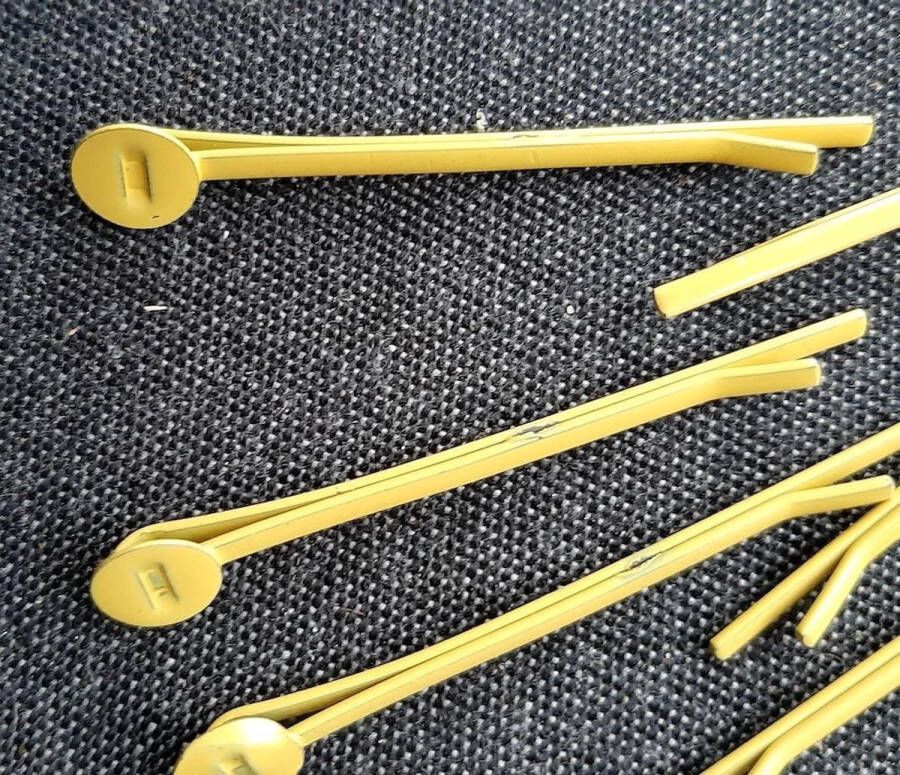 Merkloos Sans marque DIY haarspeldjes haarschuifjes 5 cm metaal geel zelfmaak haarschuifje 5 stuks knutselen met kinderen