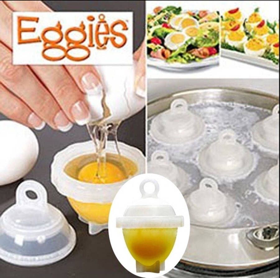 Merkloos Sans marque Doodadeals Eierkoker 6 stuks Eieren koken zonder schaal Eggies