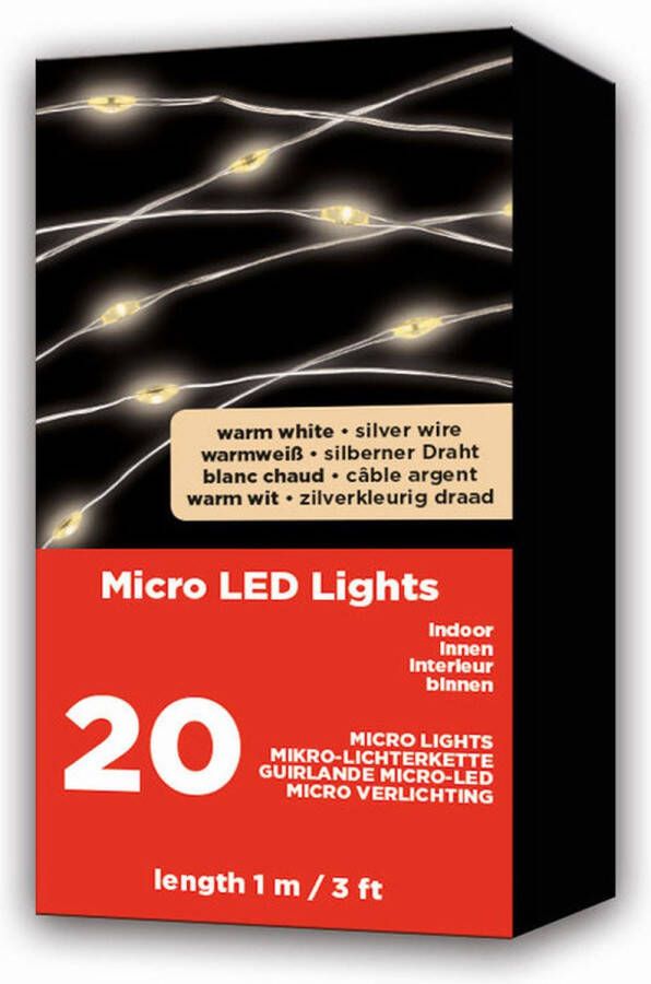 Merkloos Sans marque Draadverlichting zilverdraad 20 warm witte lampjes 95 cm