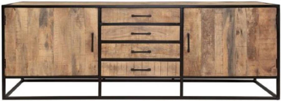 Merkloos Sans marque Dressoir Denver | Mangohout en staal | 210 cm
