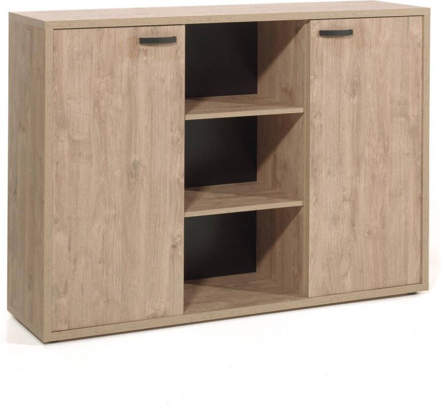 Dressoir Edison Eiken Breedte 160 cm Hoogte 112 cm Diepte 40 cm Met planken Met openslaande deuren