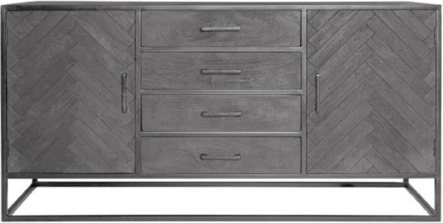 Dressoir Mangohout Dressoir Daan zwarte Dressoir 165 cm