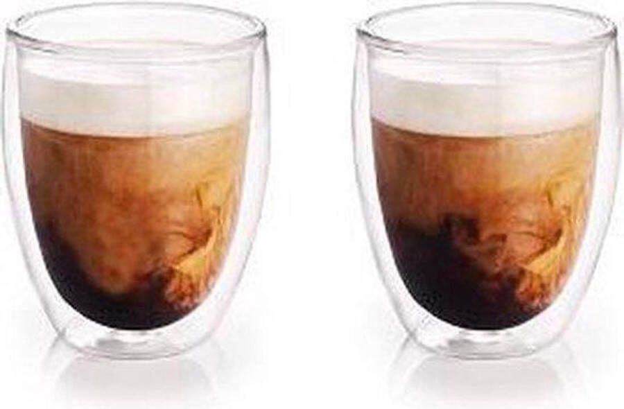 Merkloos Sans marque Drinkglas 2 Stuks Thee koffie Dubbelwandig Zonder Oor 100 ml (klein)