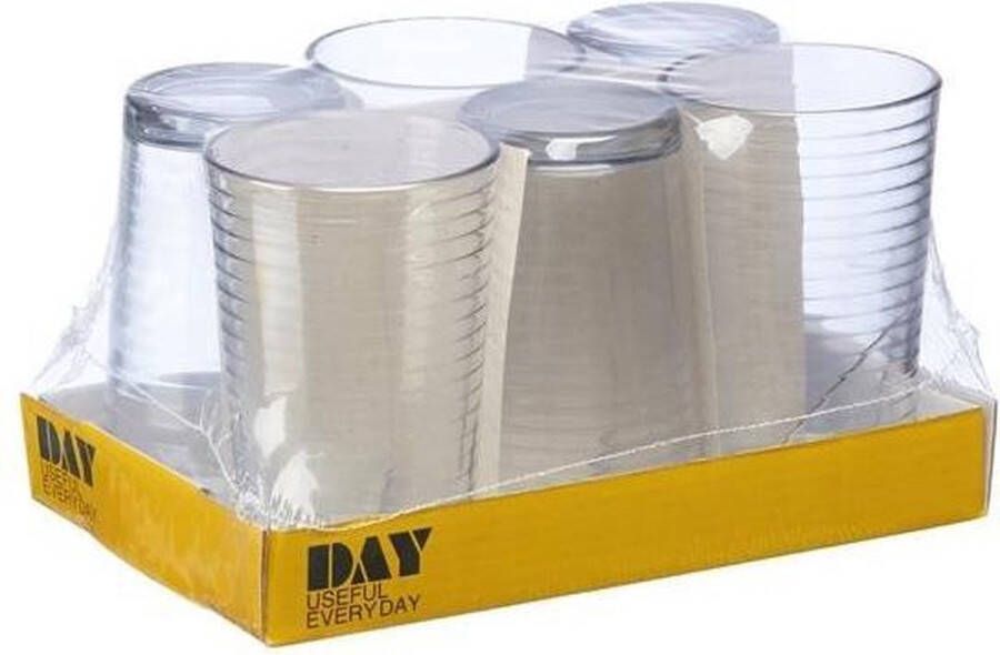 Merkloos Sans marque Drinkglas Ribbel 22cl set van 6 stuks