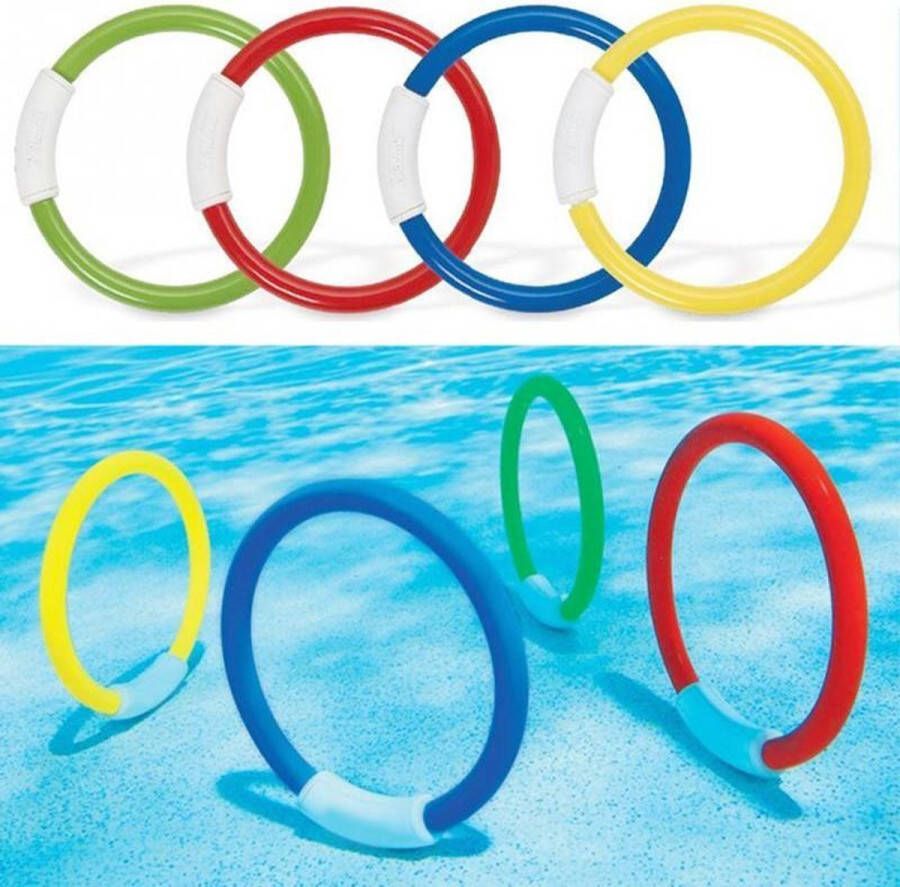 Merkloos Sans marque Duikringen set Duik ringen voor het zwembad Duikspeeltjes Set 4 stuks