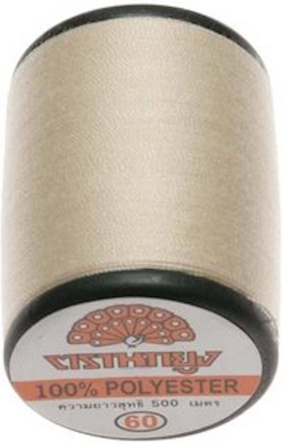 Merkloos Sans marque ecru naaigaren 500 m universeel 100% polyester sterk garen geschikt voor mondkapjes col 6021 creme beige