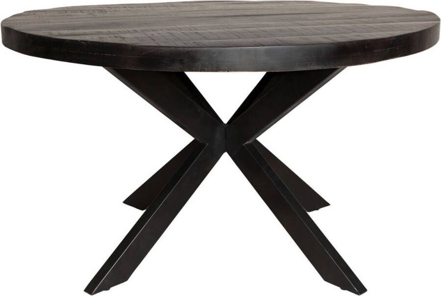 Homestylingshop.nl Eetkamertafel Milan eettafel rond 140 cm zwarte eettafel