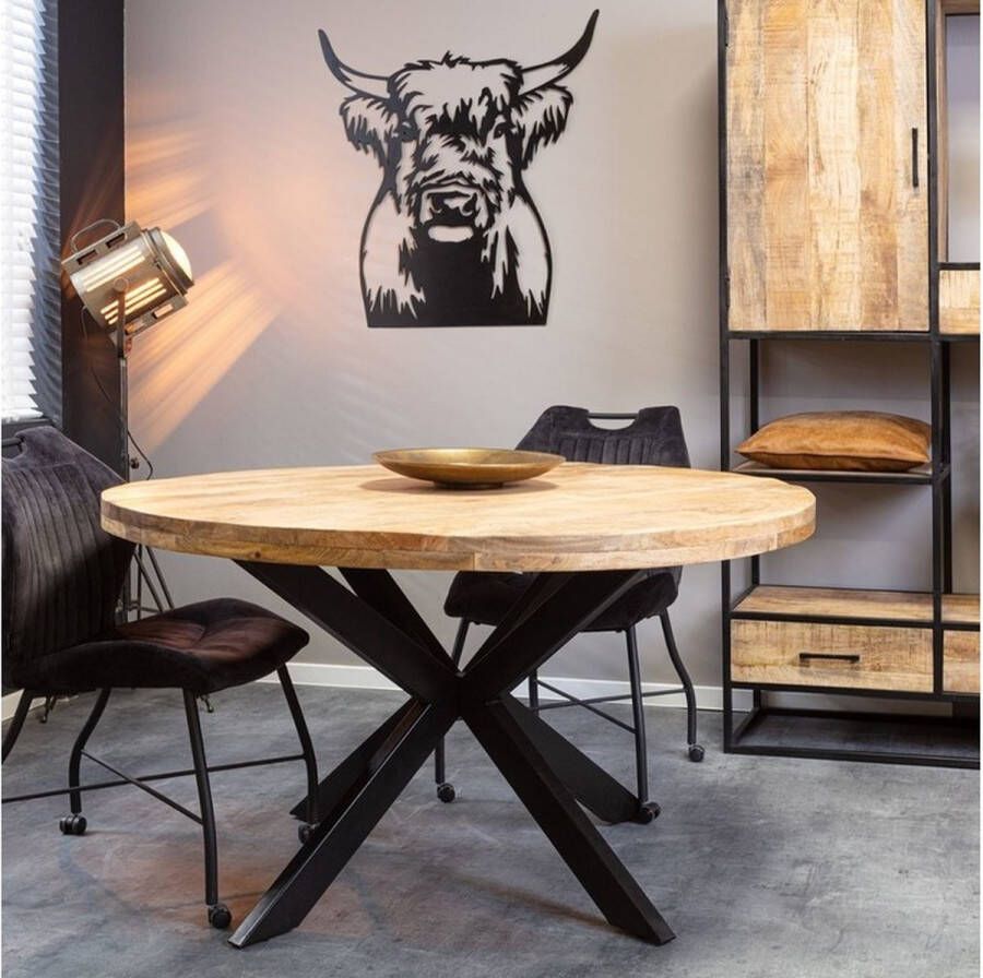 Merkloos Sans marque Eetkamertafel Denver | Rond | Mangohout | 120 cm