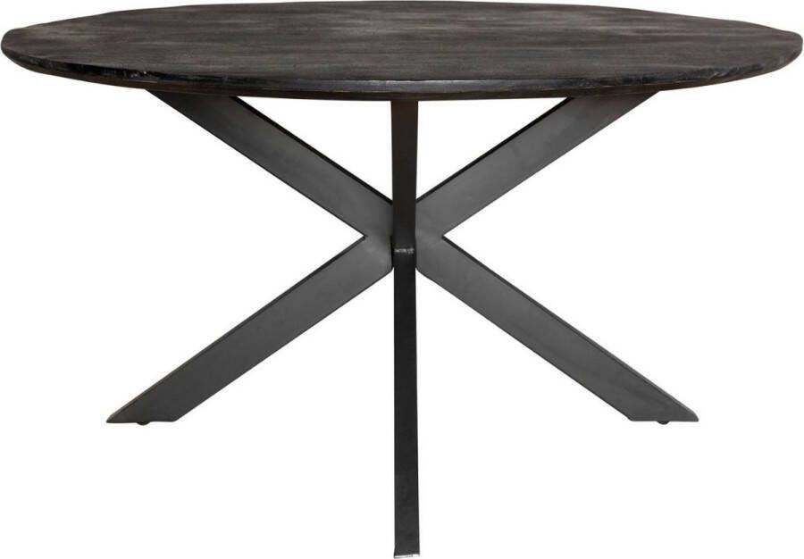 Starfurn Eetkamertafel Daan Eettafel zwart rond houten tafel 120 cm