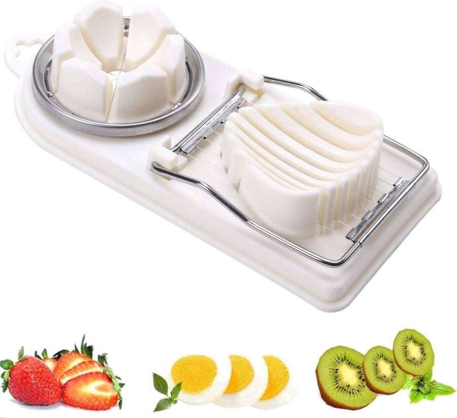 Merkloos Sans marque Eisnijder 2 in 1 Egg slicer Metalen Snijdraden Eiersnijder Wit-KE000124