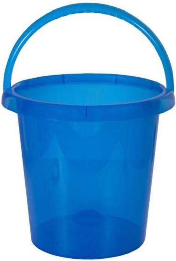 Emmer schoonmaakemmer huishoudemmer plastiek emmer 10 liter transparant blauw