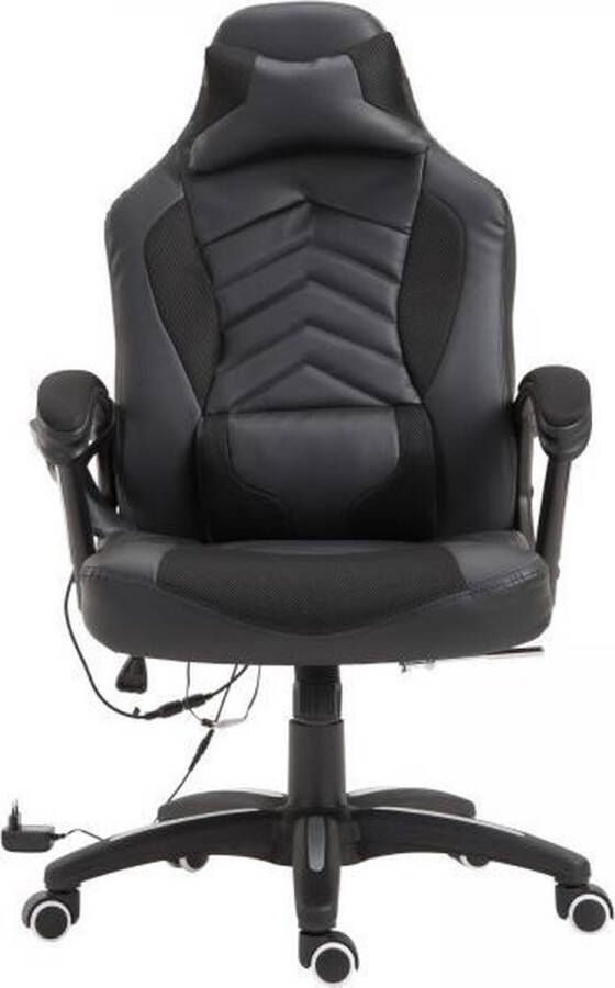 Merkloos Sans marque Ergonomische Bureaustoel – Gamestoel – Gamechair – Massage functie – Warmtefunctie Kunstleer Zwart Rood
