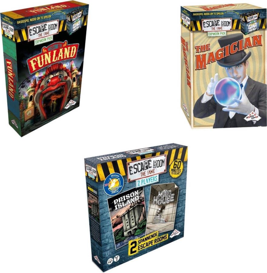 Merkloos Sans marque Escape Room Uitbreidingsbundel 3 Stuks Funland & Mad House & The Magician