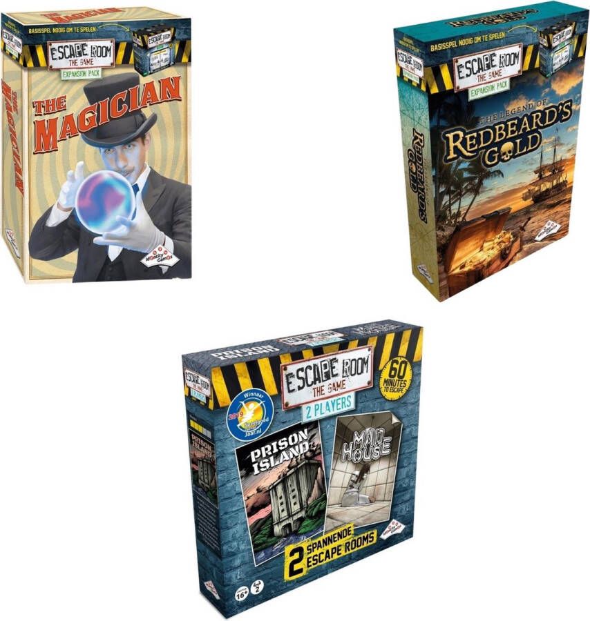 Merkloos Sans marque Escape Room Uitbreidingsbundel 3 Stuks Mad House & The Magician & Redbeard's Gold