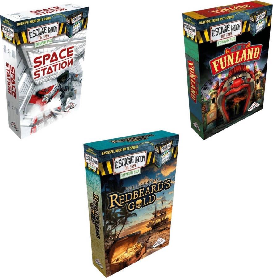 Merkloos Sans marque Escape Room Uitbreidingsbundel 3 Stuks Space Station & Funland & Redbeard's Gold