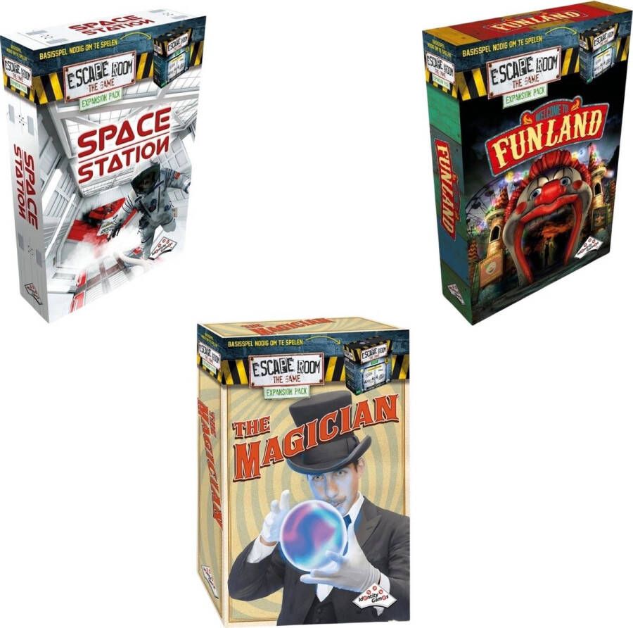 Merkloos Sans marque Escape Room Uitbreidingsbundel 3 Stuks Space Station & Funland & The Magician