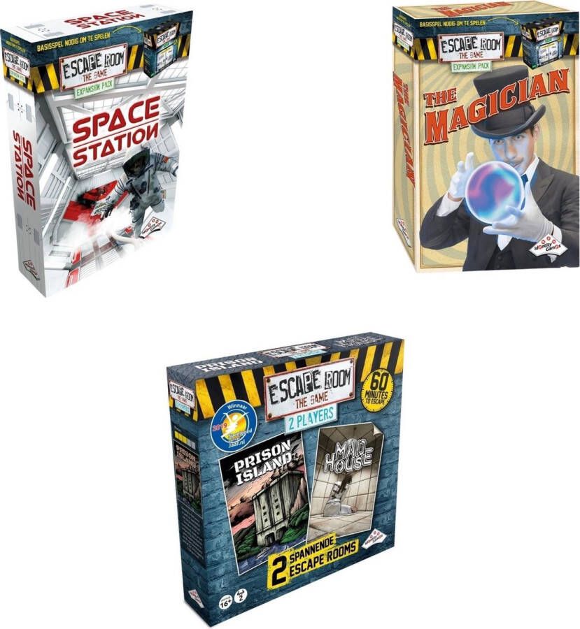 Merkloos Sans marque Escape Room Uitbreidingsbundel 3 Stuks Space Station & Mad House & The Magician