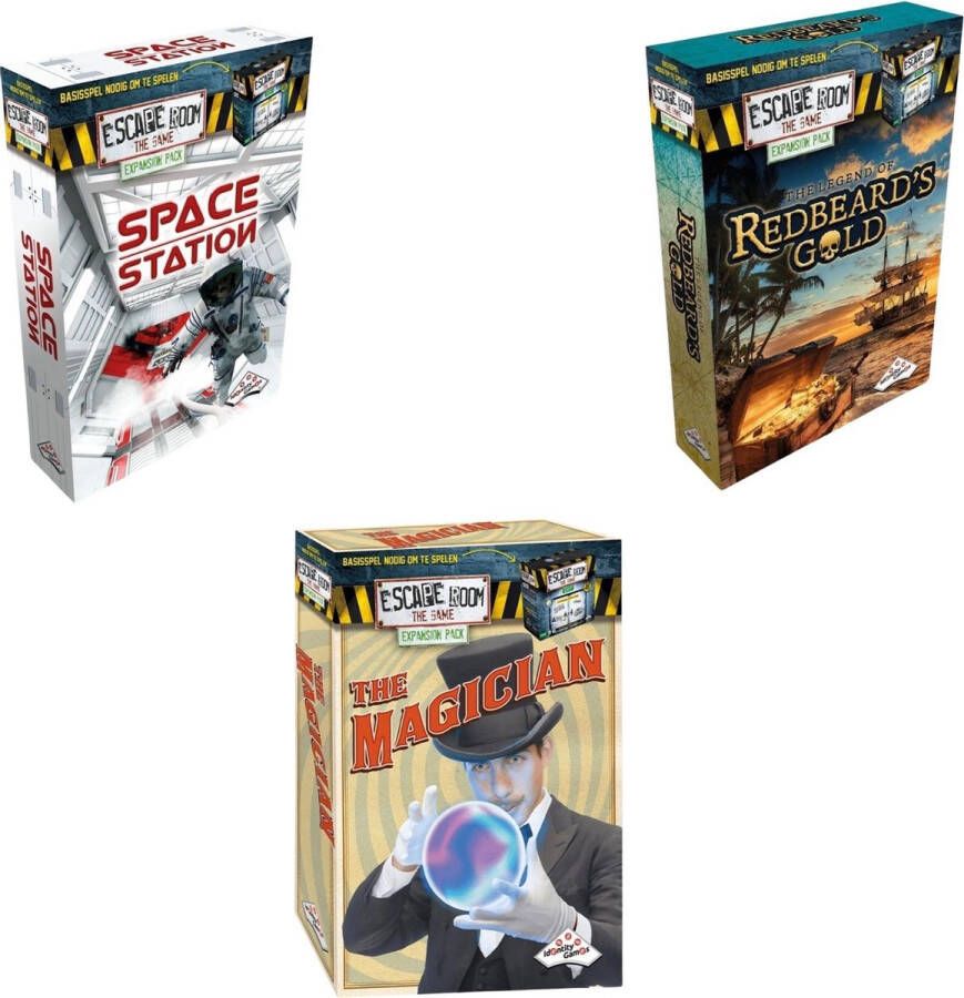 Merkloos Sans marque Escape Room Uitbreidingsbundel 3 Stuks Space Station & The Magician & Redbeard's Gold