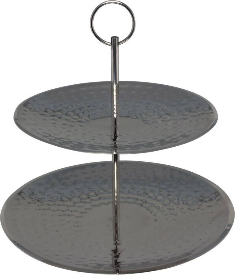 Merkloos Sans marque Etagere 2-laags RVS Gehamerd