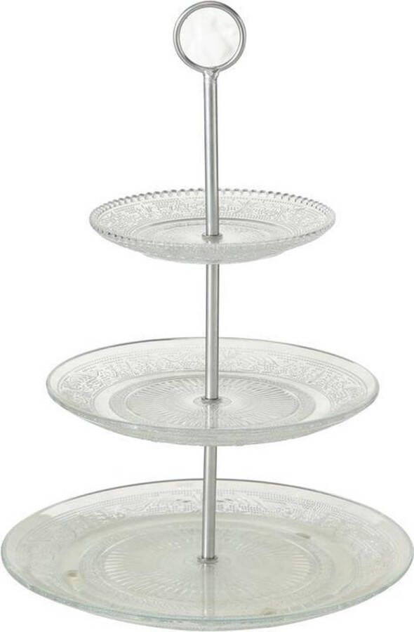 Merkloos Sans marque Etagere glas 3-laags 35 cm Serveerplateaus etageres Tafeldecoratie accessoires