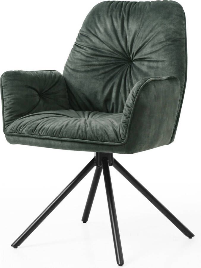 SalesFever Kuipstoel Eetkamerstoel 360° draaiende functie draaistoel stoel met armleuningen (1 stuk)