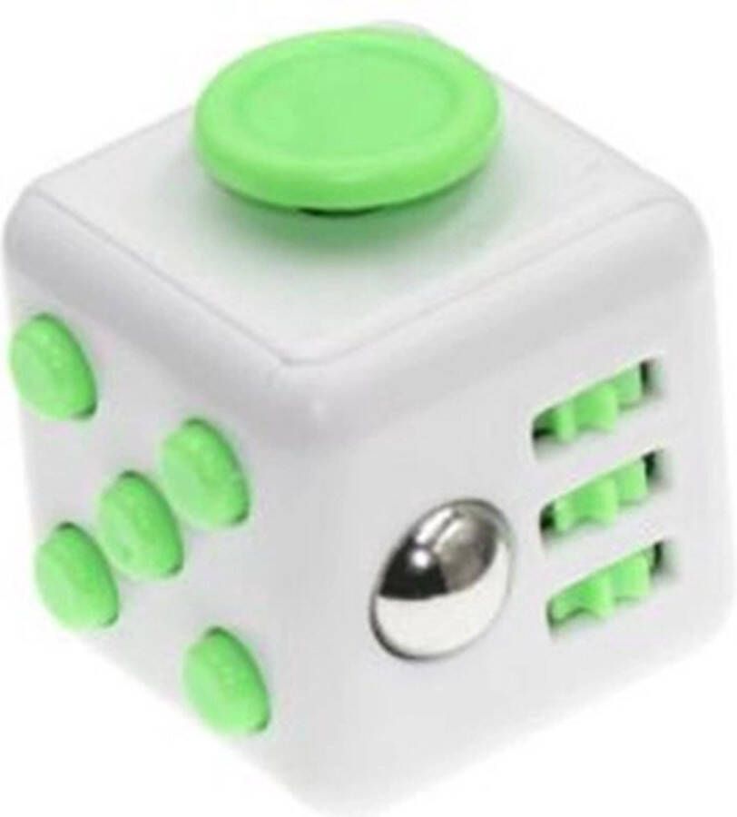 Merkloos Sans marque Fidget cube | Fidget Toys | Friemelkubus | Wit groen