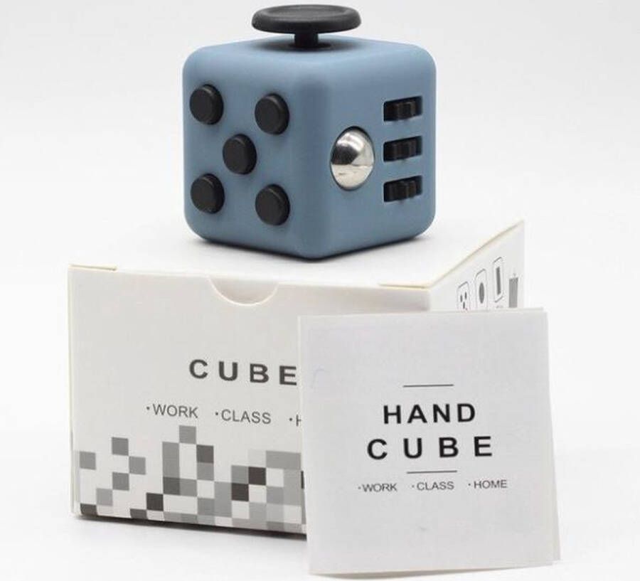 Merkloos Sans marque Fidget Cube Friemelkubus Blauw Zwart