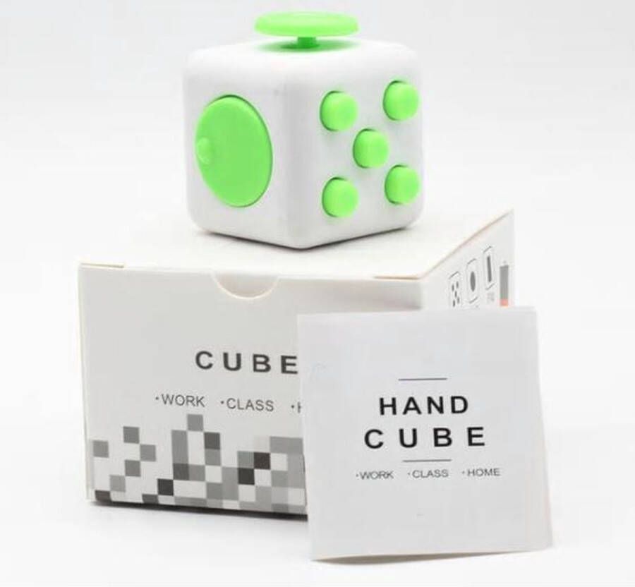 Merkloos Sans marque Fidget Cube Friemelkubus Lichtgroen Wit