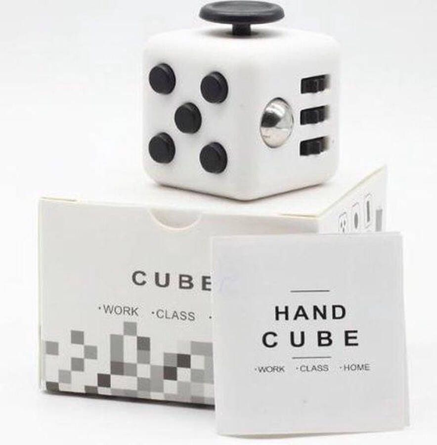 Merkloos Sans marque Fidget Cube Friemelkubus Wit Zwart