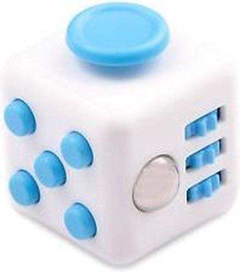 Fidget cube wit blauw