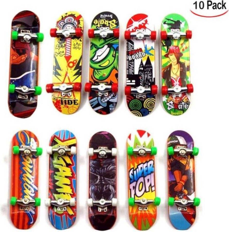 Merkloos Sans marque Fingerboard Vinger Skateboard Mega Set van 10