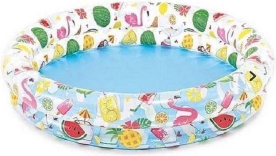 Merkloos Sans marque Flamingo INTEX kinderzwembad Peuter Kinder Baby zwembad Kinderzwembad Zwembadje Speelzwembad Buitenzwembad Opblaas zwembad Flamingo Ananas Rond 122 cm x 25 cm ballenbad