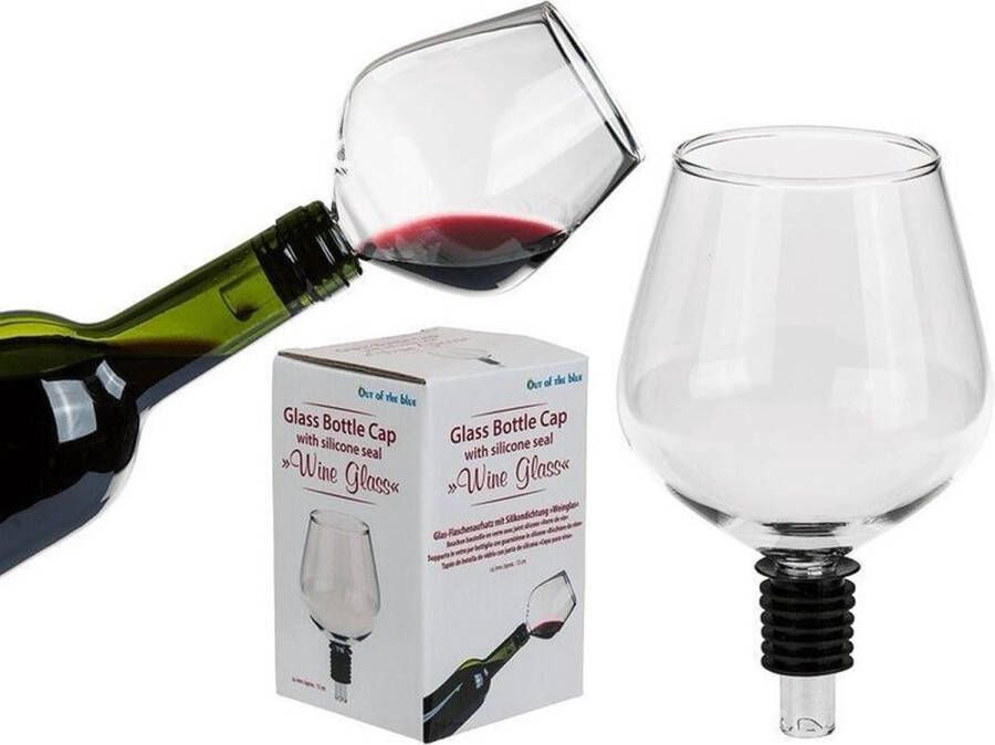 Merkloos Wijnfles schenkdop wijnglas vorm gadget funkado drank moederdag Wijnafsluiters