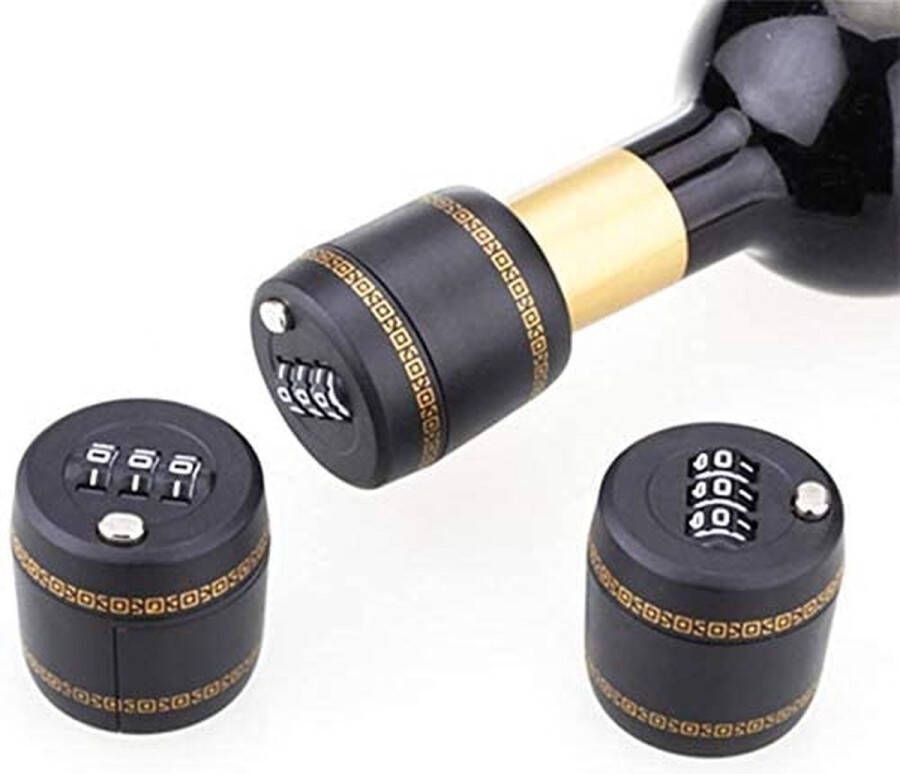 Merkloos Sans marque Flesslot 2 STUKS Wijn slot met cijfercode Drankslot CIijfercombinatie Bottle lock Flesafsluiter Wijnstopper Flesstopper Wijn Bier Champagne sluiter- Alcohol