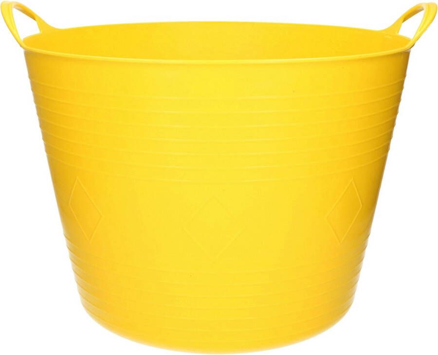 Merkloos Sans marque Flexibele kuip emmer wasmand rond geel 43 liter Opbergmanden