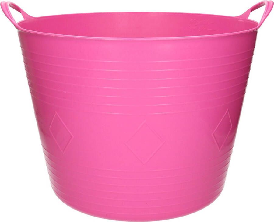 Merkloos Sans marque Flexibele kuip emmer wasmand rond roze 43 liter Opbergmanden