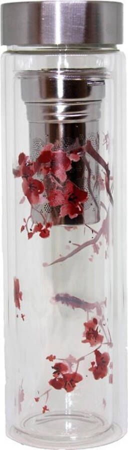 Merkloos Sans marque FlowTea Cherry Blossom Luxe Thee Fles 400 ml ✓ Hoogwaardige kwaliteit ✓ Inclusief beschermhoes ✓ Gratis verpakking Sencha Groene Thee