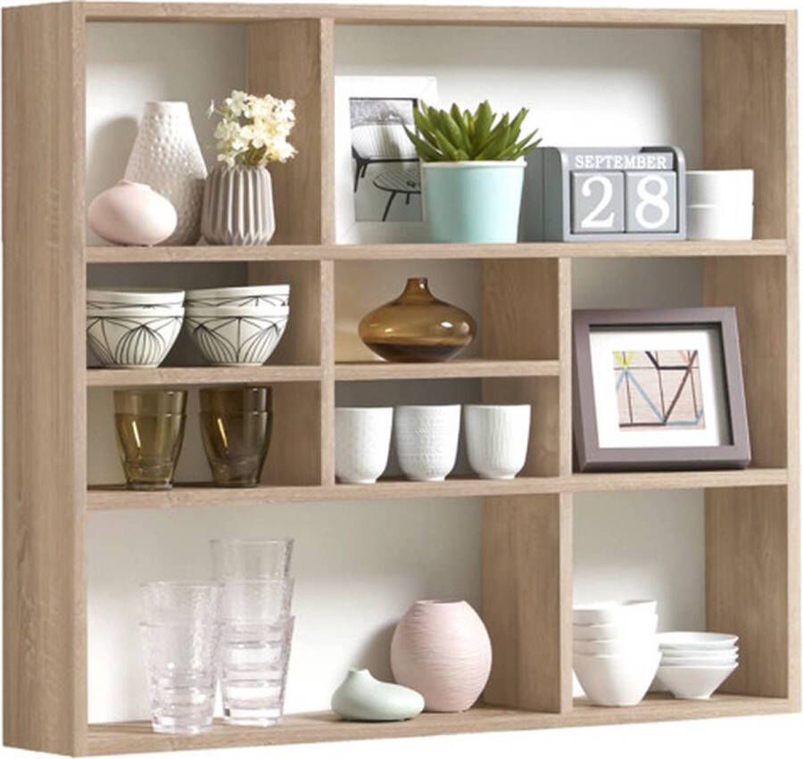 FMD Wandplank Mika Plank met veel opbergruimte 90 cm breed 78 2 cm hoog