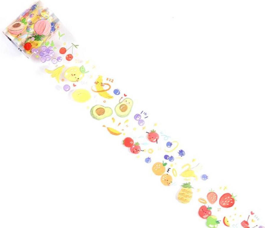 Merkloos Sans marque Fruit Washi Tape Sticker Doorzichtig | Washi Sticker Tape | Citroen | Banaan | Aardbei | Sinaasappel | Kers | Blauwe Bes | Appel | Perzik | Ananas | Avocado